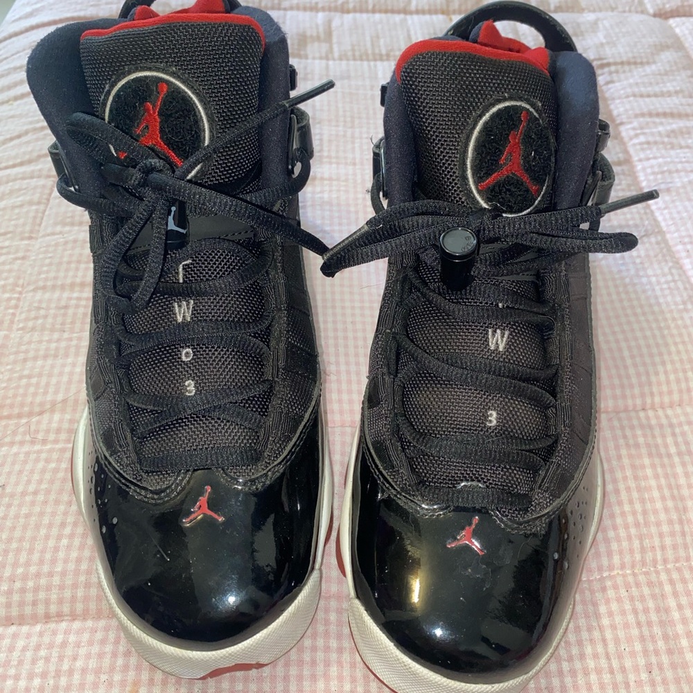 Jordan Black and Red Sneakers
